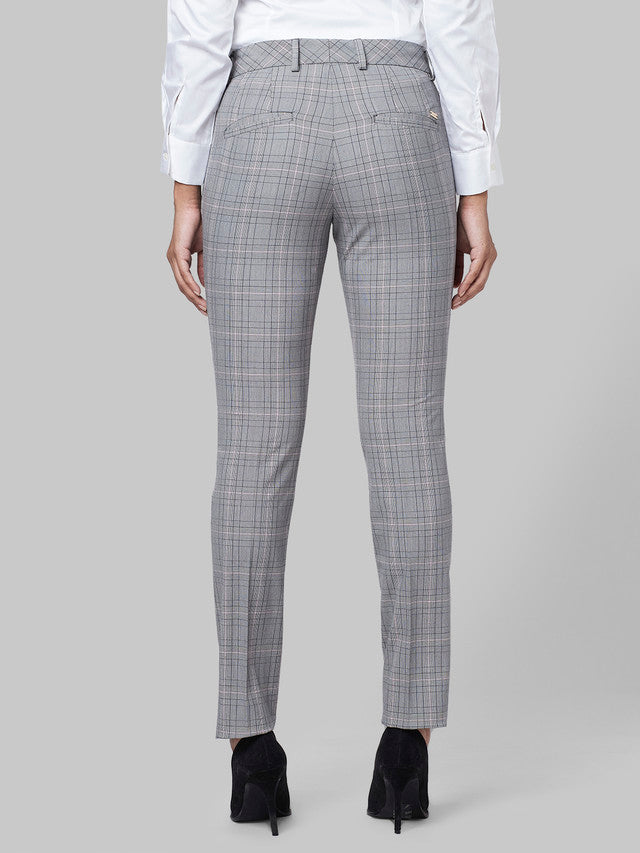 Park Avenue Grey Curvy Fit Polyester Blend Trouser