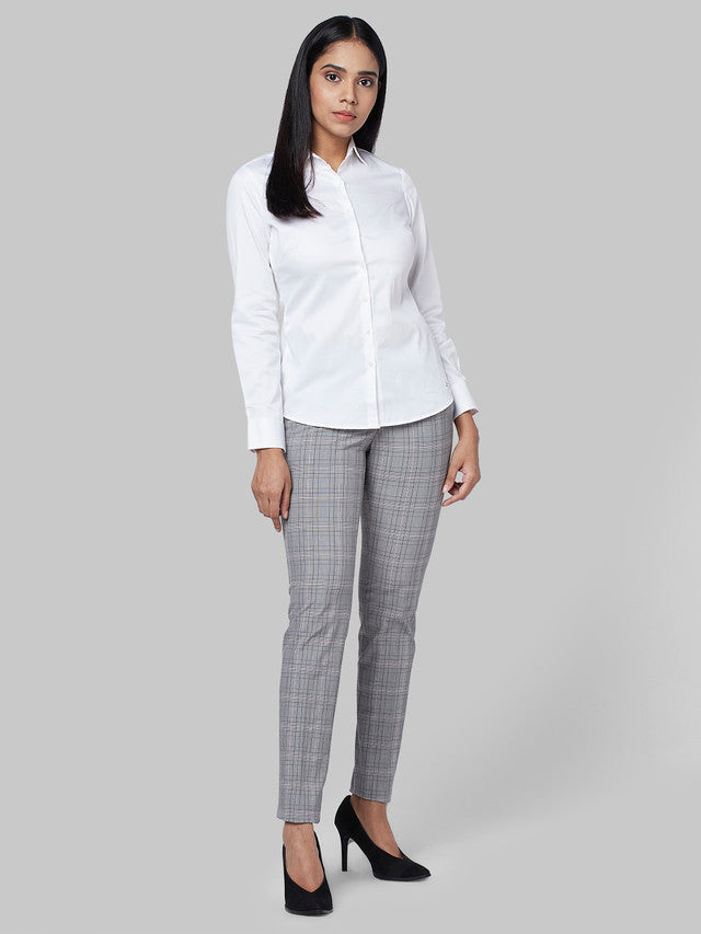 Park Avenue Grey Curvy Fit Polyester Blend Trouser