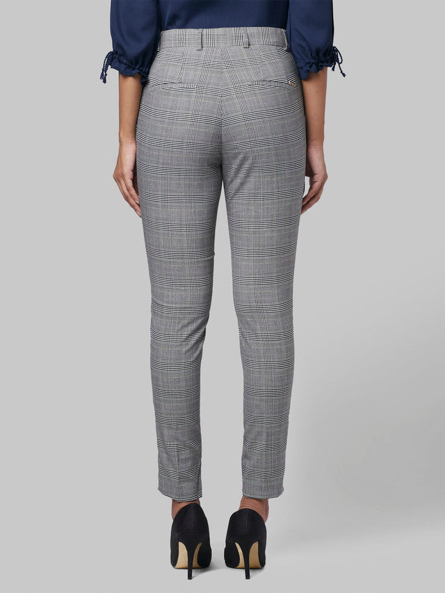 Park Avenue Grey Tapered Fit Polyester Blend Trouser