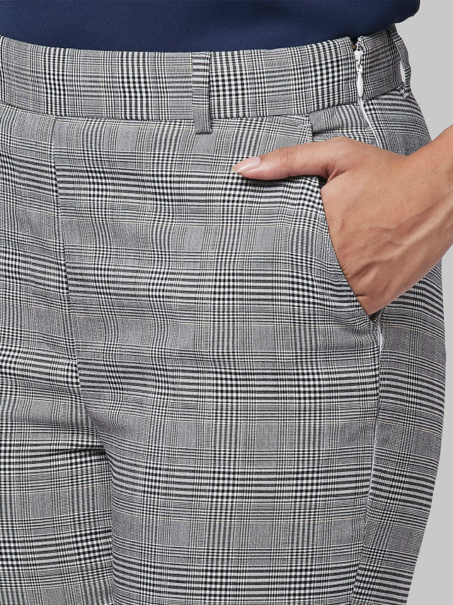 Park Avenue Grey Tapered Fit Polyester Blend Trouser