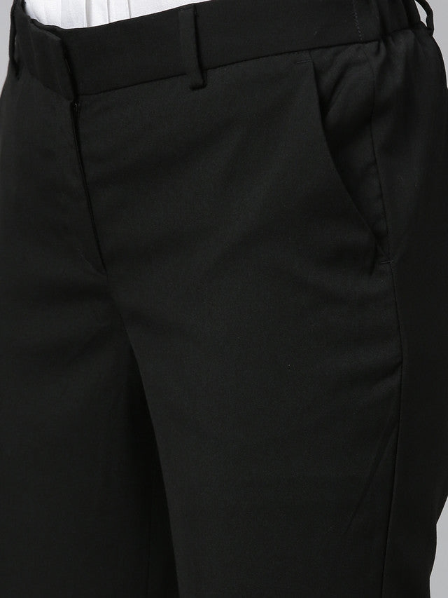 Park Avenue Black Tapered Fit Polyester Blend Trouser