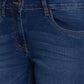 Park Avenue Blue Twill Tapered Fit Cotton Blend Jeans