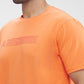 Park Avenue Orange Solid Slim Fit Cotton Blend T-Shirt