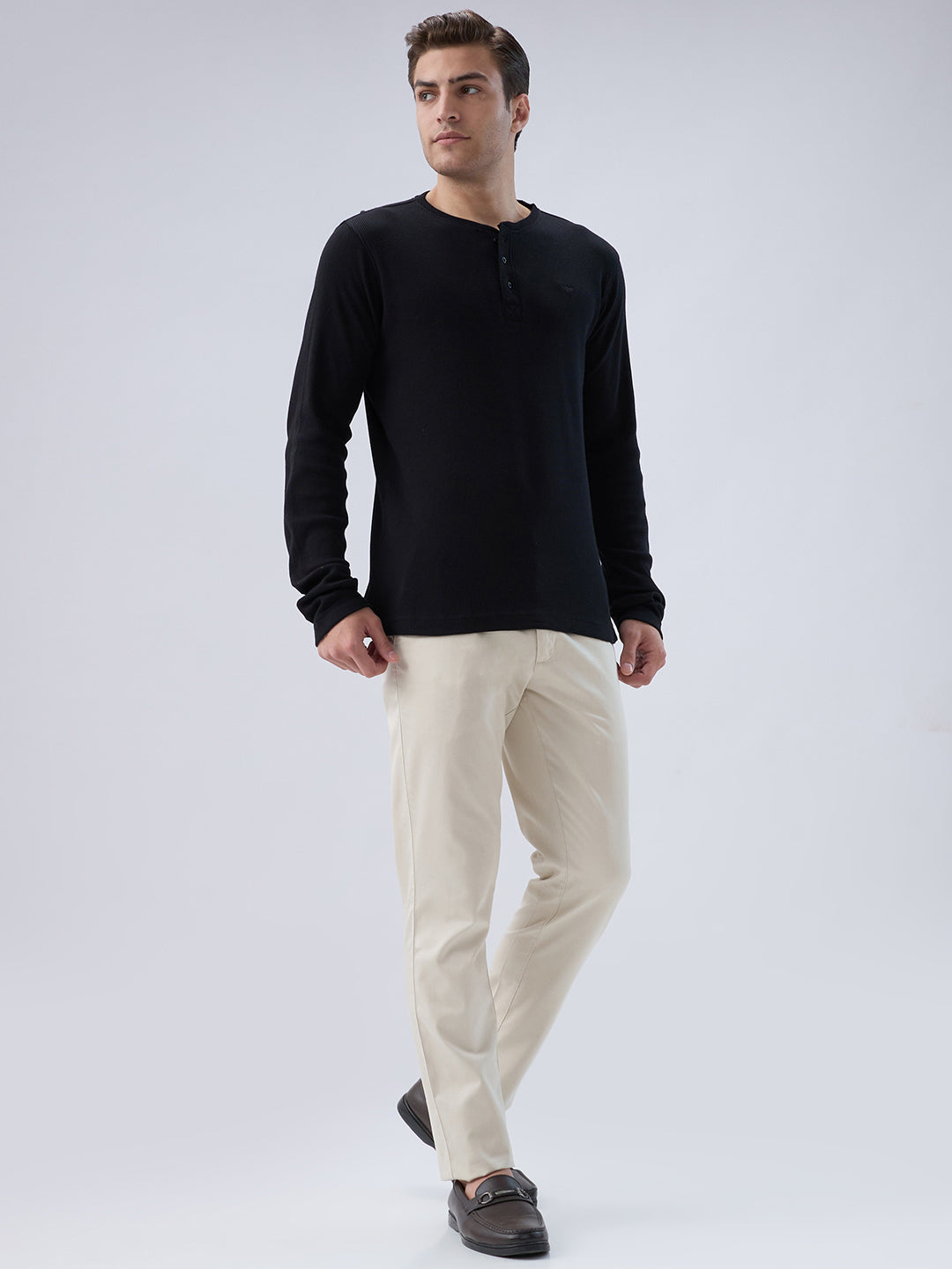 Park Avenue Men Black Cotton Blend T-shirt