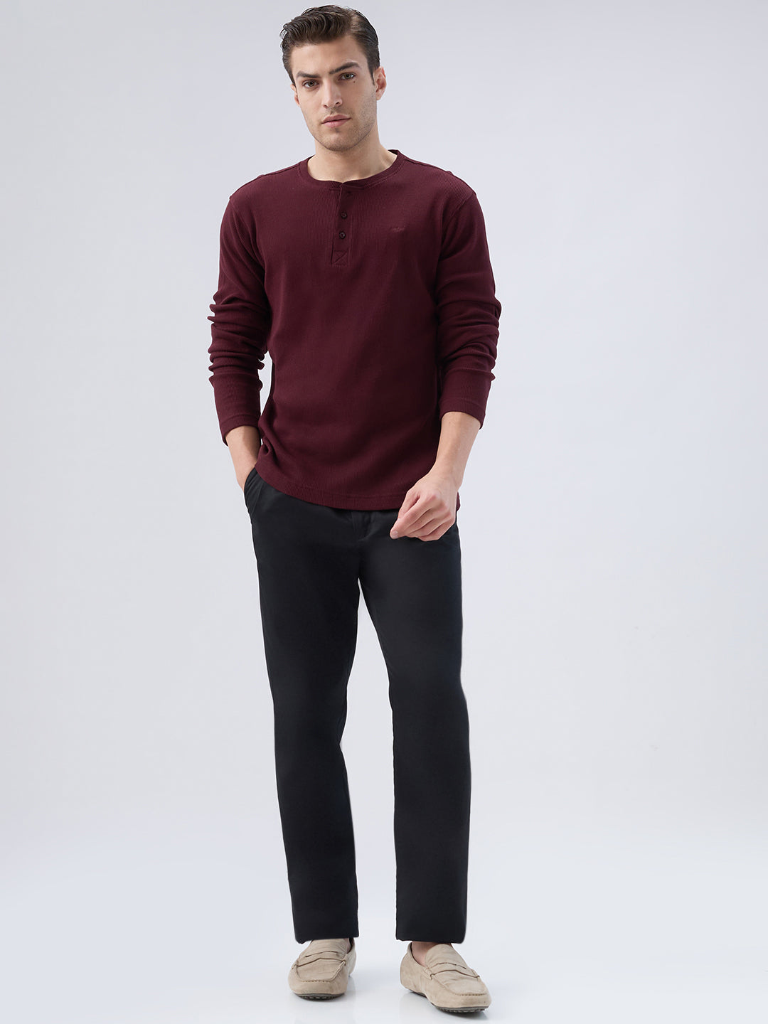 Park Avenue Men Red Round Neck Collar T-Shirt