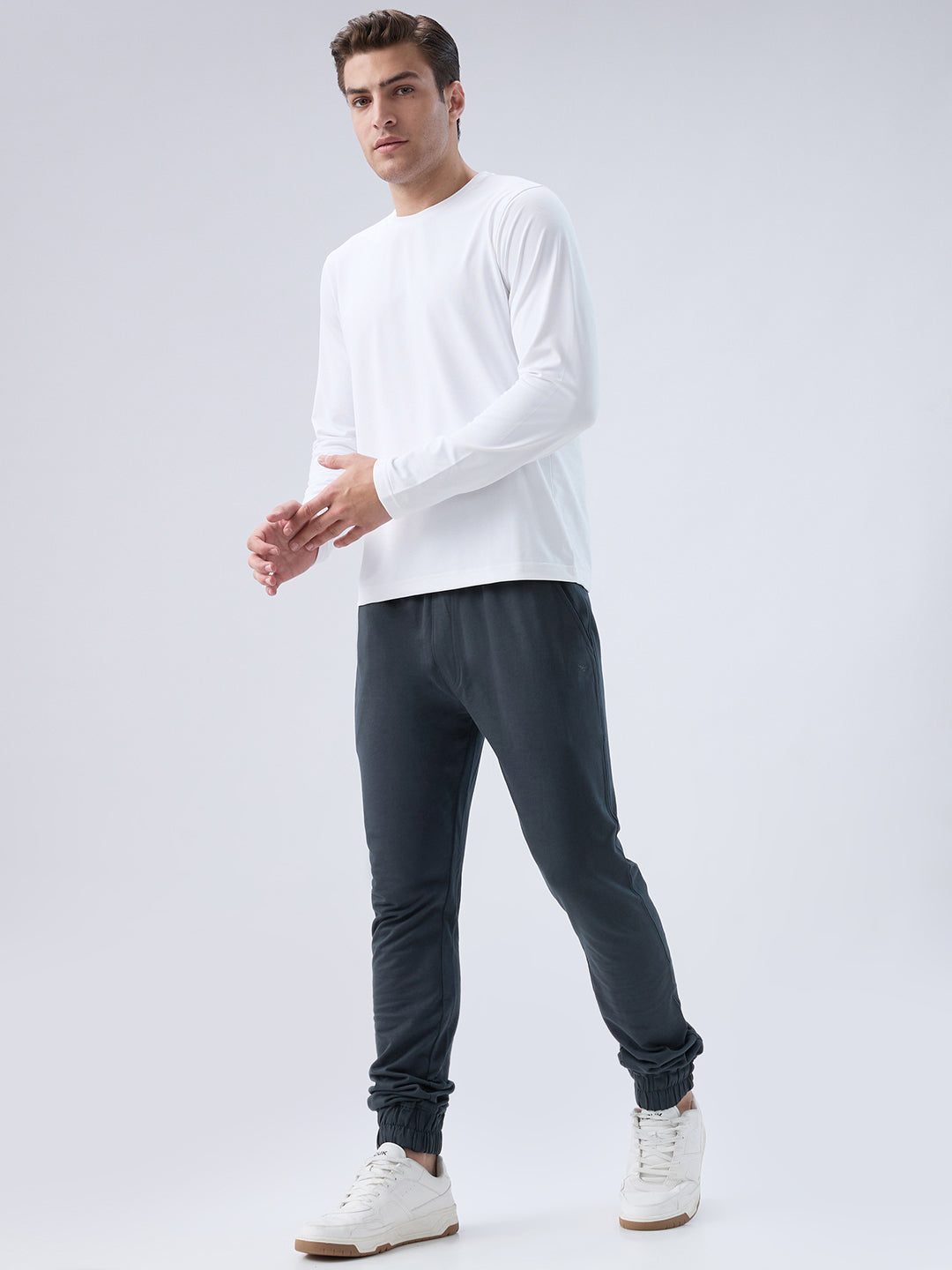 Park Avenue Men White Round Neck Collar T-Shirt