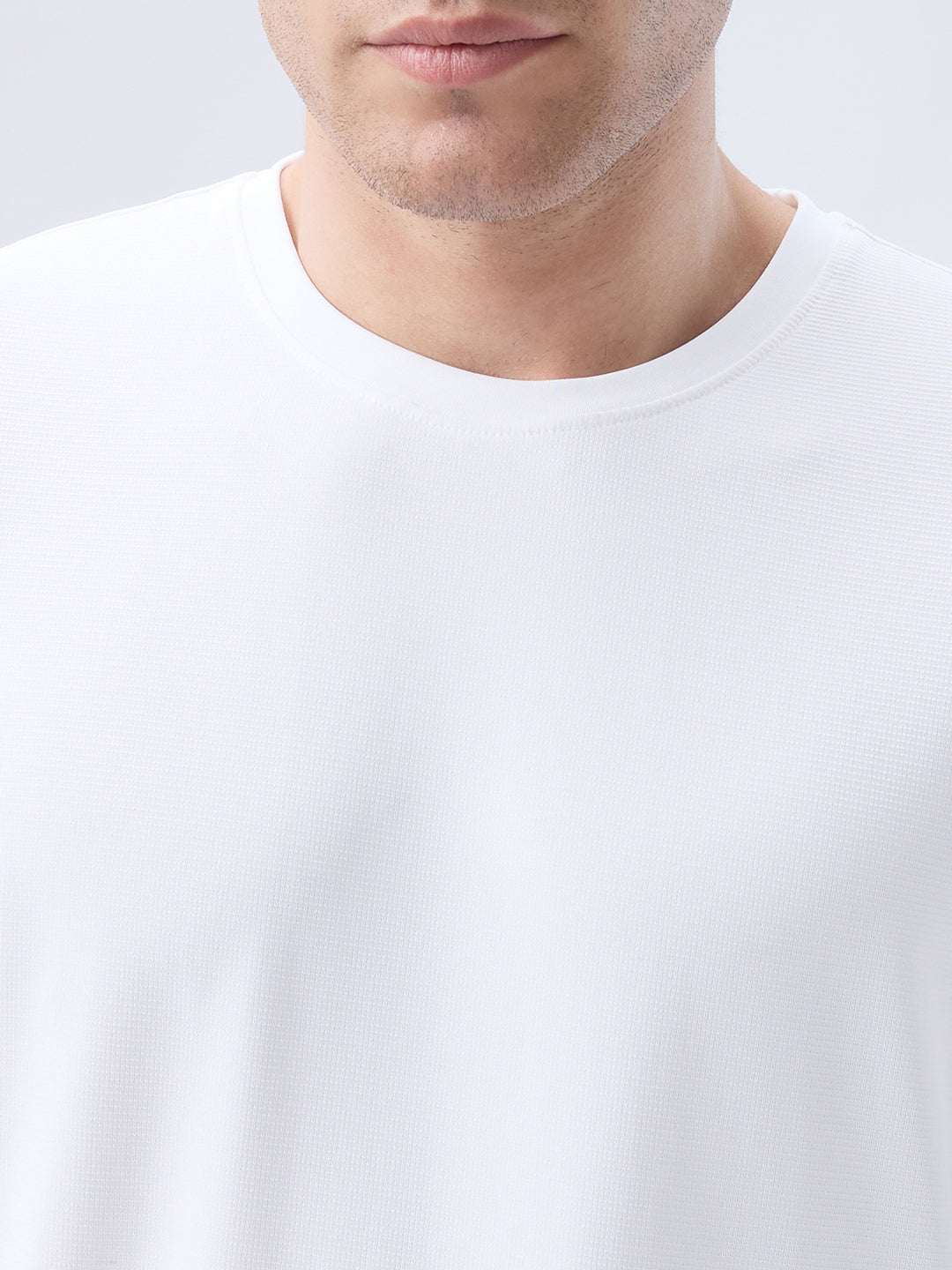 Park Avenue Men White Round Neck Collar T-Shirt