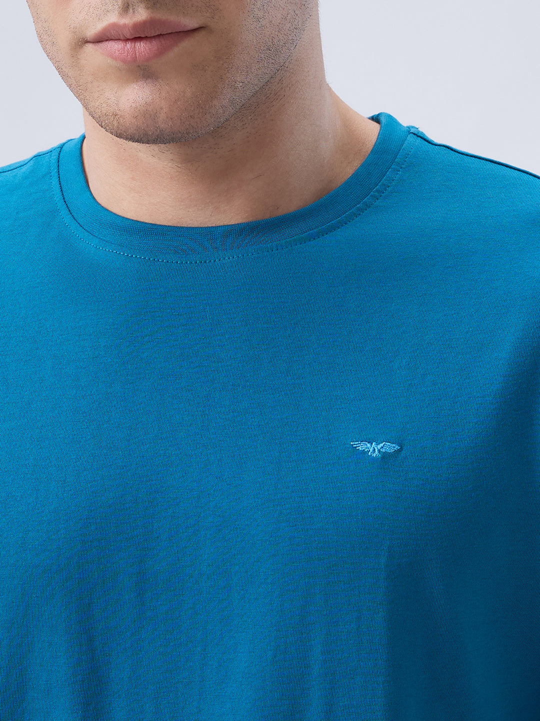 Park Avenue Men Blue Round Neck Collar T-Shirt
