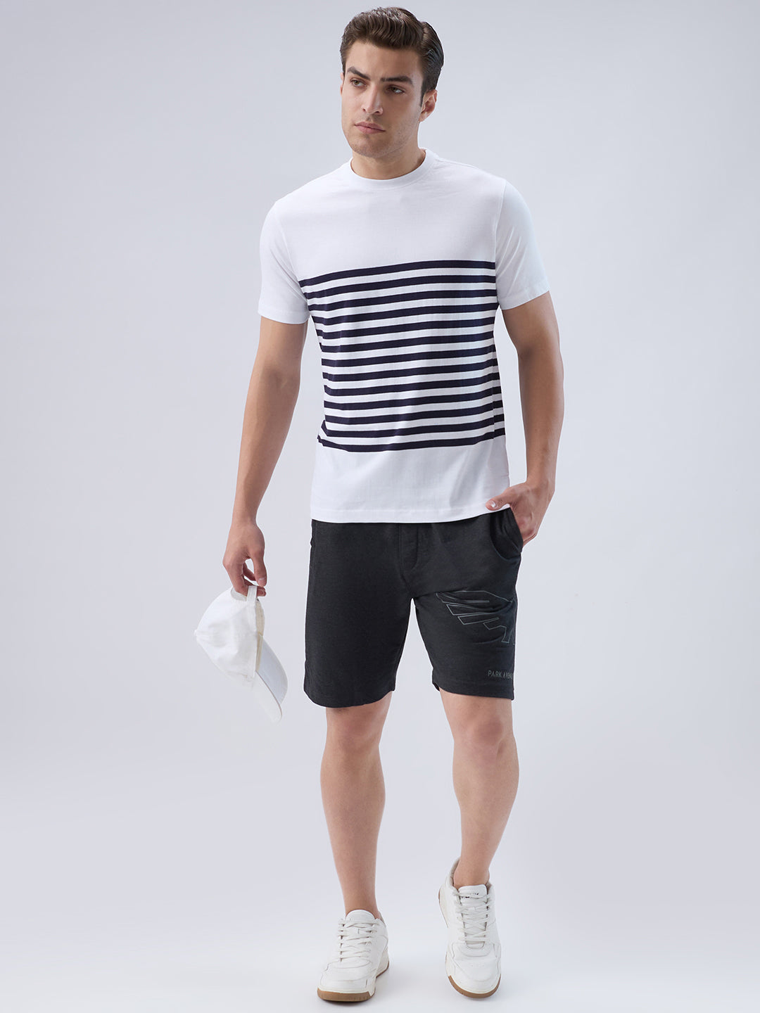 Park Avenue Men White Round Neck Collar T-shirt