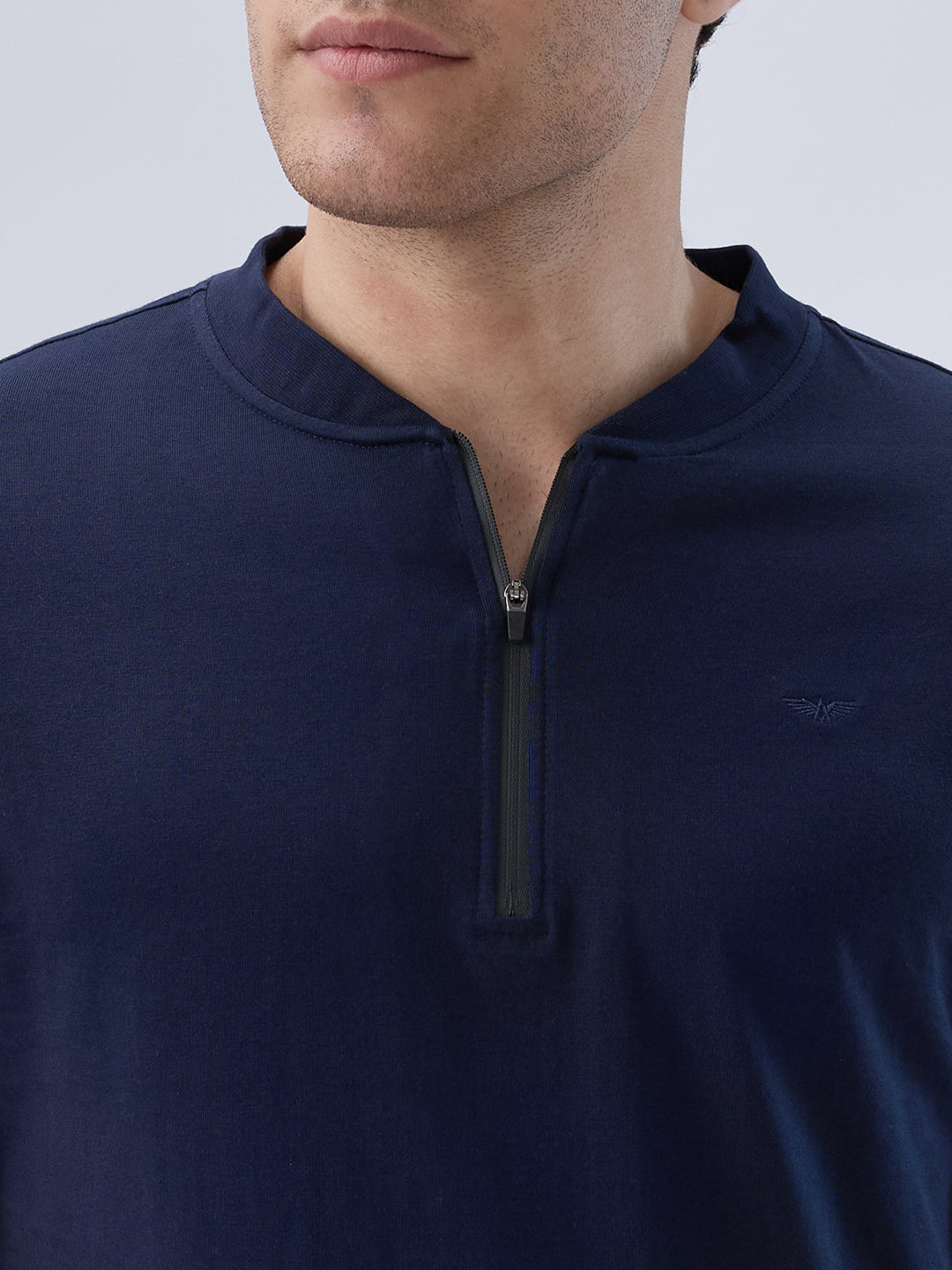 Park Avenue Men Blue Round Neck Collar T-Shirt