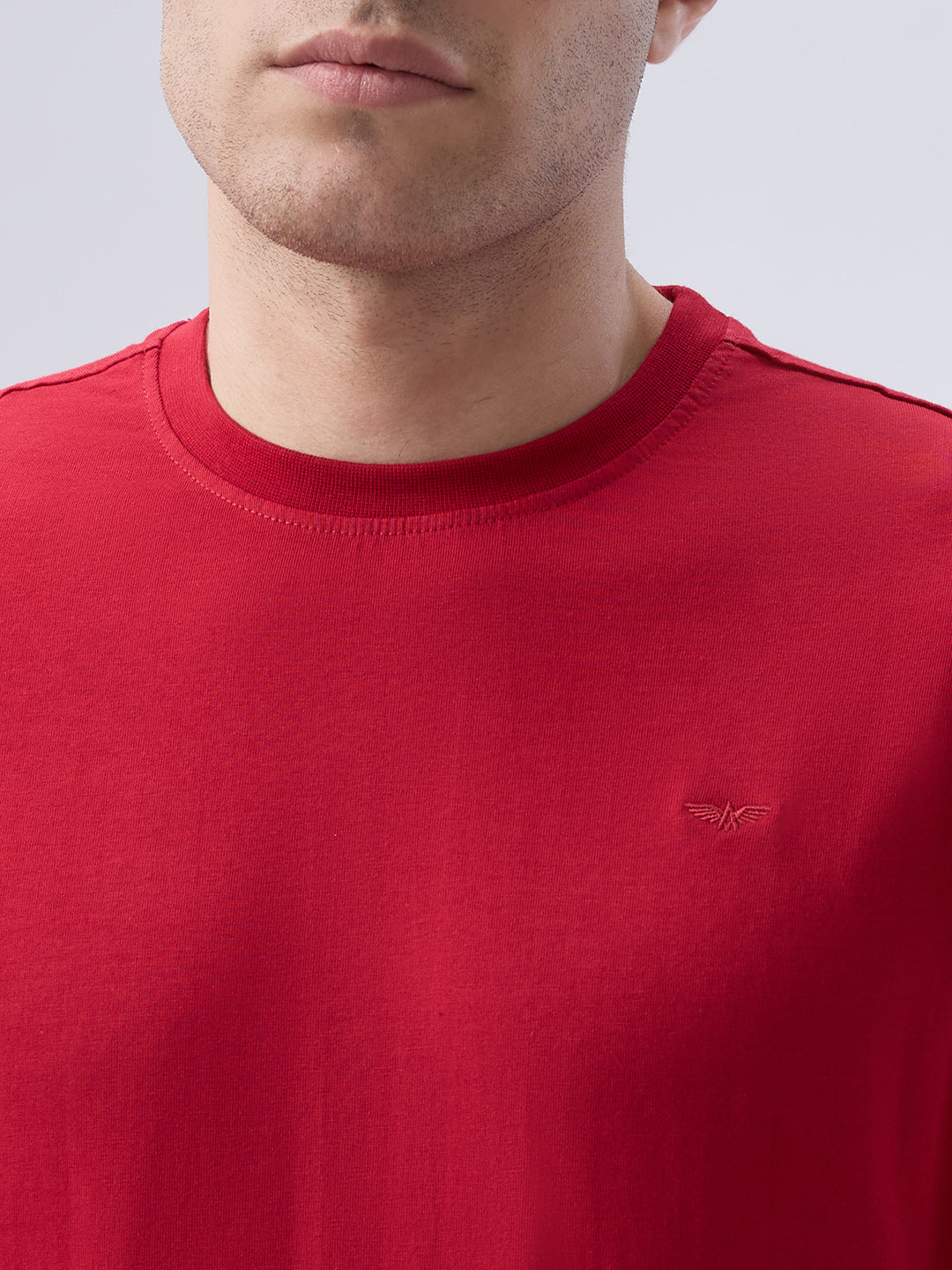 Park Avenue Men Red Round Neck Collar T-Shirt