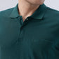 Park Avenue Men Green Polo Neck Collar T-Shirt