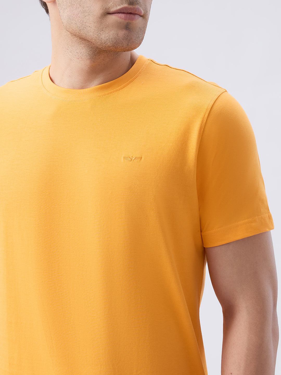 Park Avenue Men Orange Round Neck Collar T-Shirt