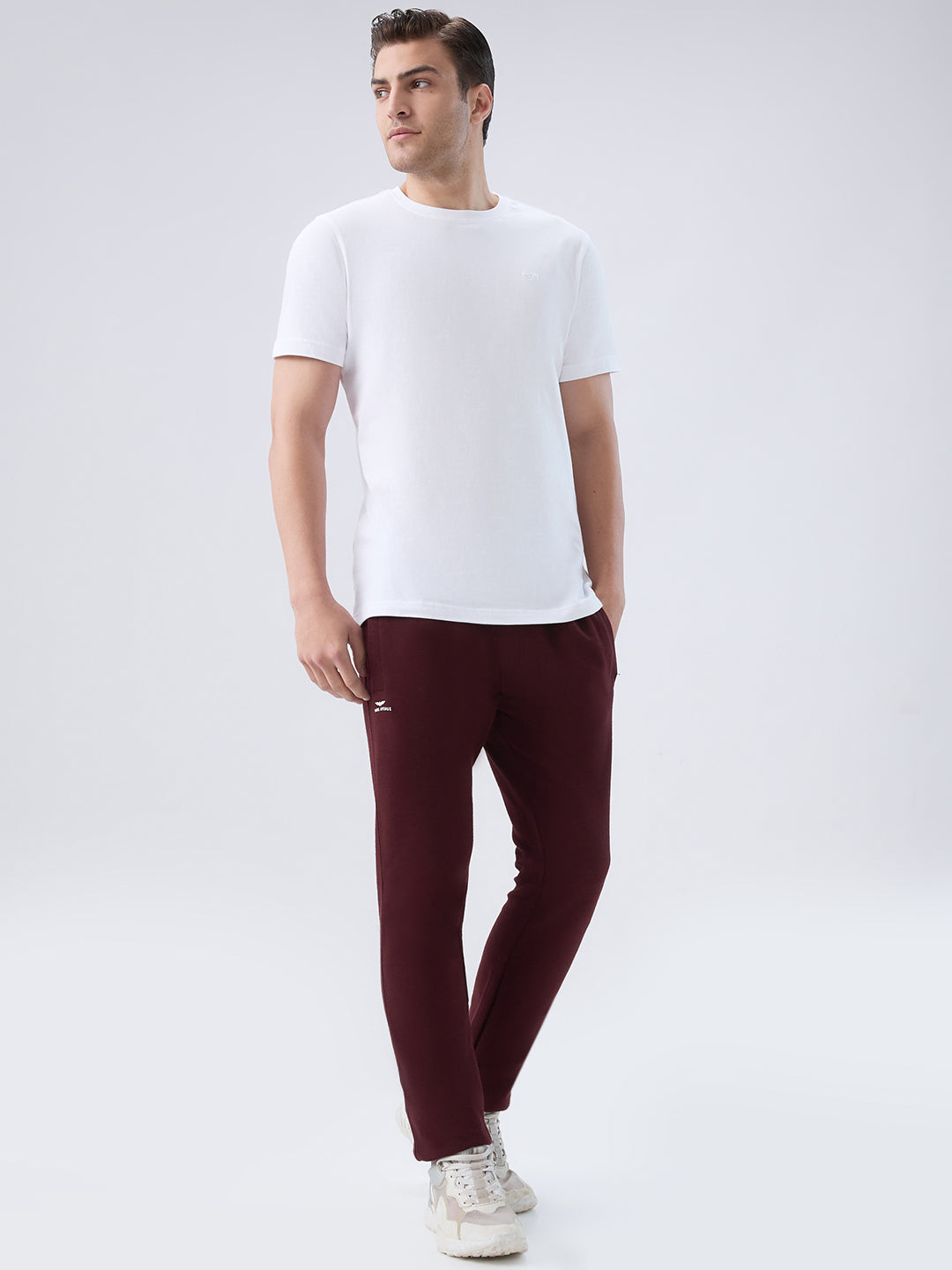 Park Avenue Men White Round Neck Collar T-Shirt