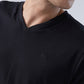 Park Avenue Men Black V Neck Collar T-Shirt