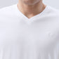 Park Avenue Men White V Neck Collar T-Shirt