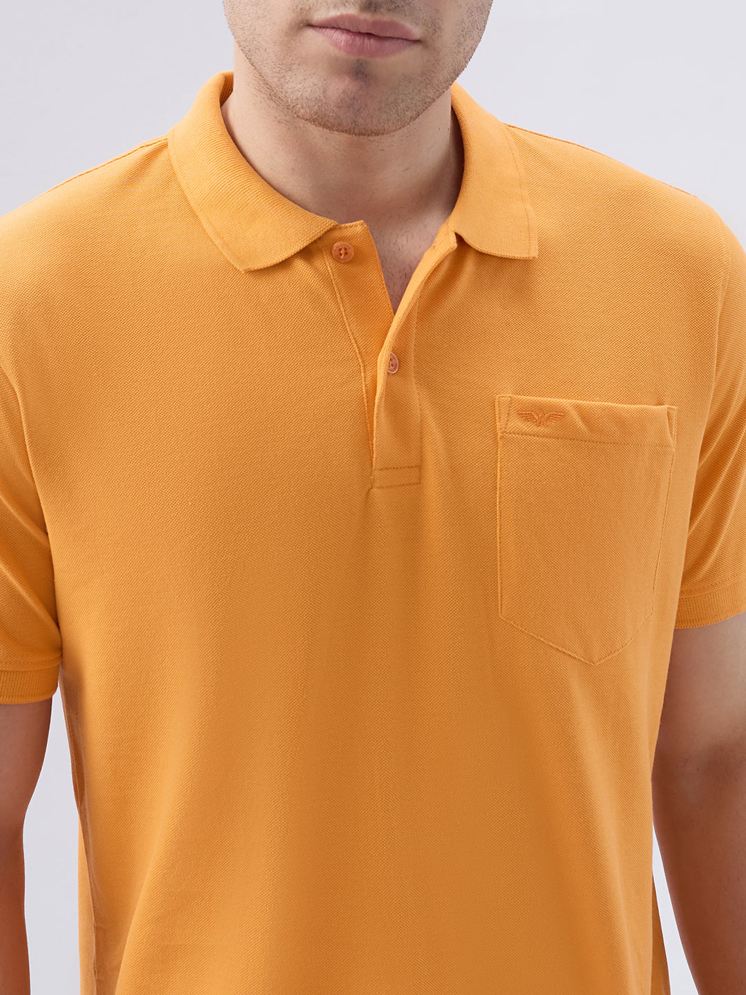 Park Avenue Men Orange Polo Neck Collar T-Shirt