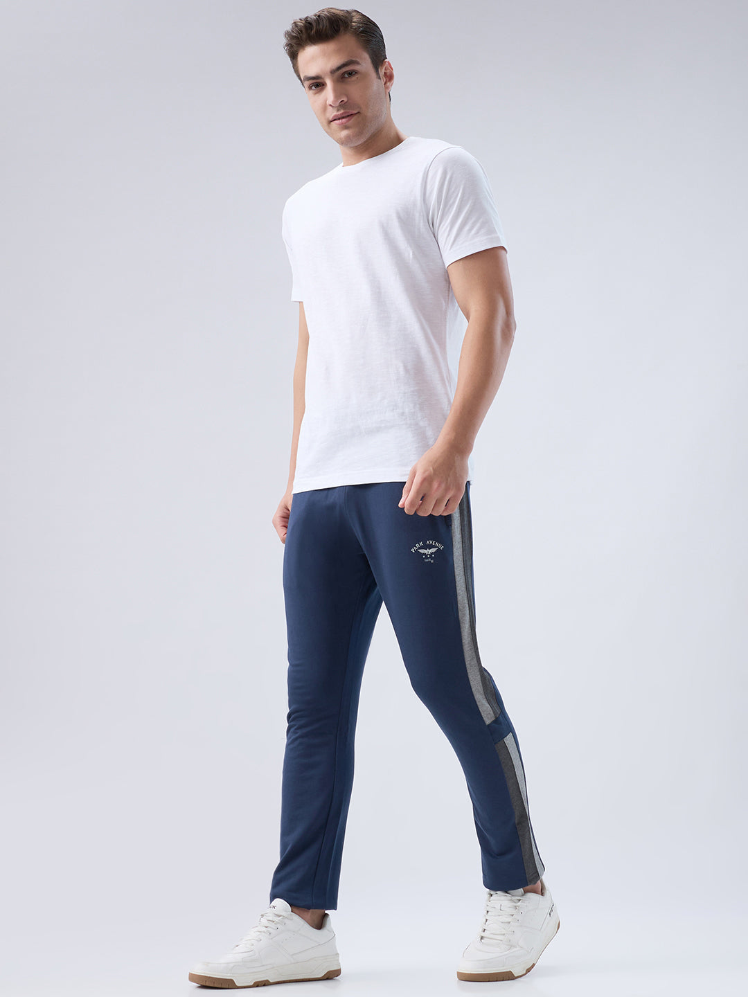 Park Avenue Men White Round Neck Collar T-Shirt