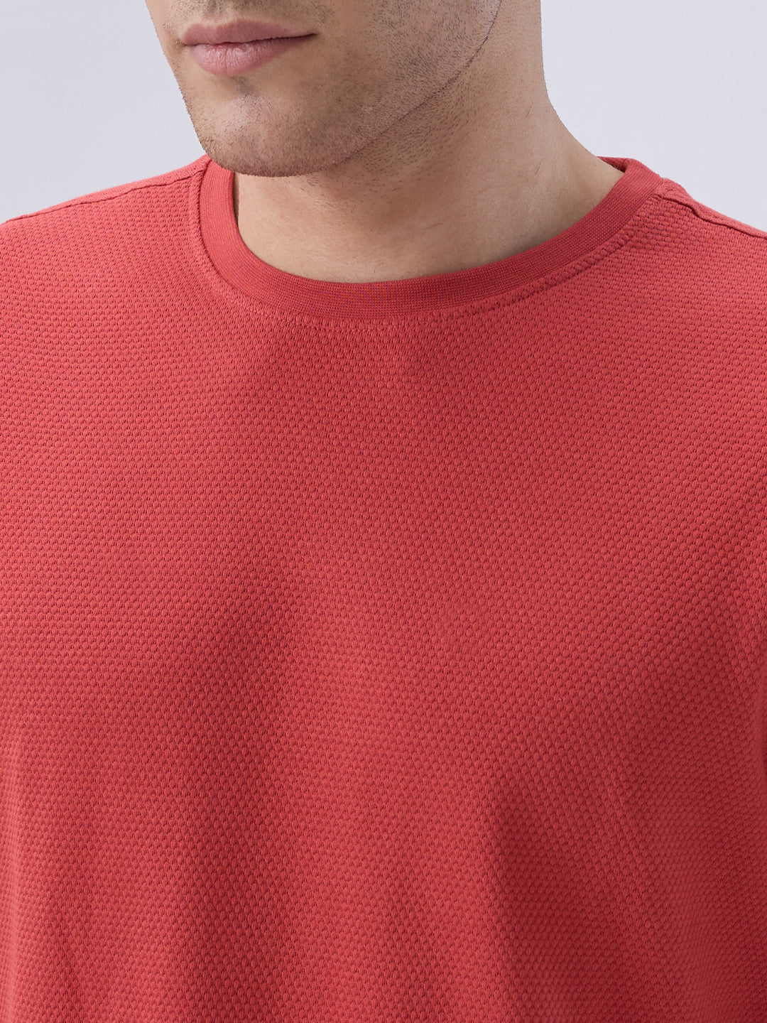 Park Avenue Men Red Round Neck Collar T-Shirt