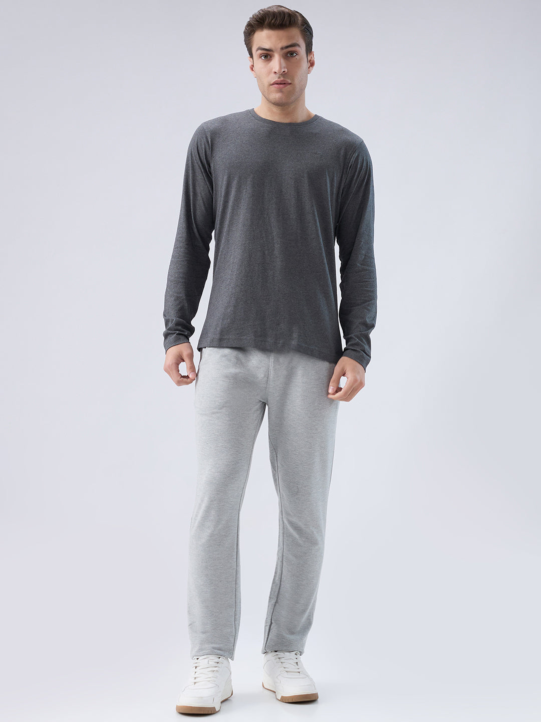 Park Avenue Men Grey Crew Neck Collar T-Shirt