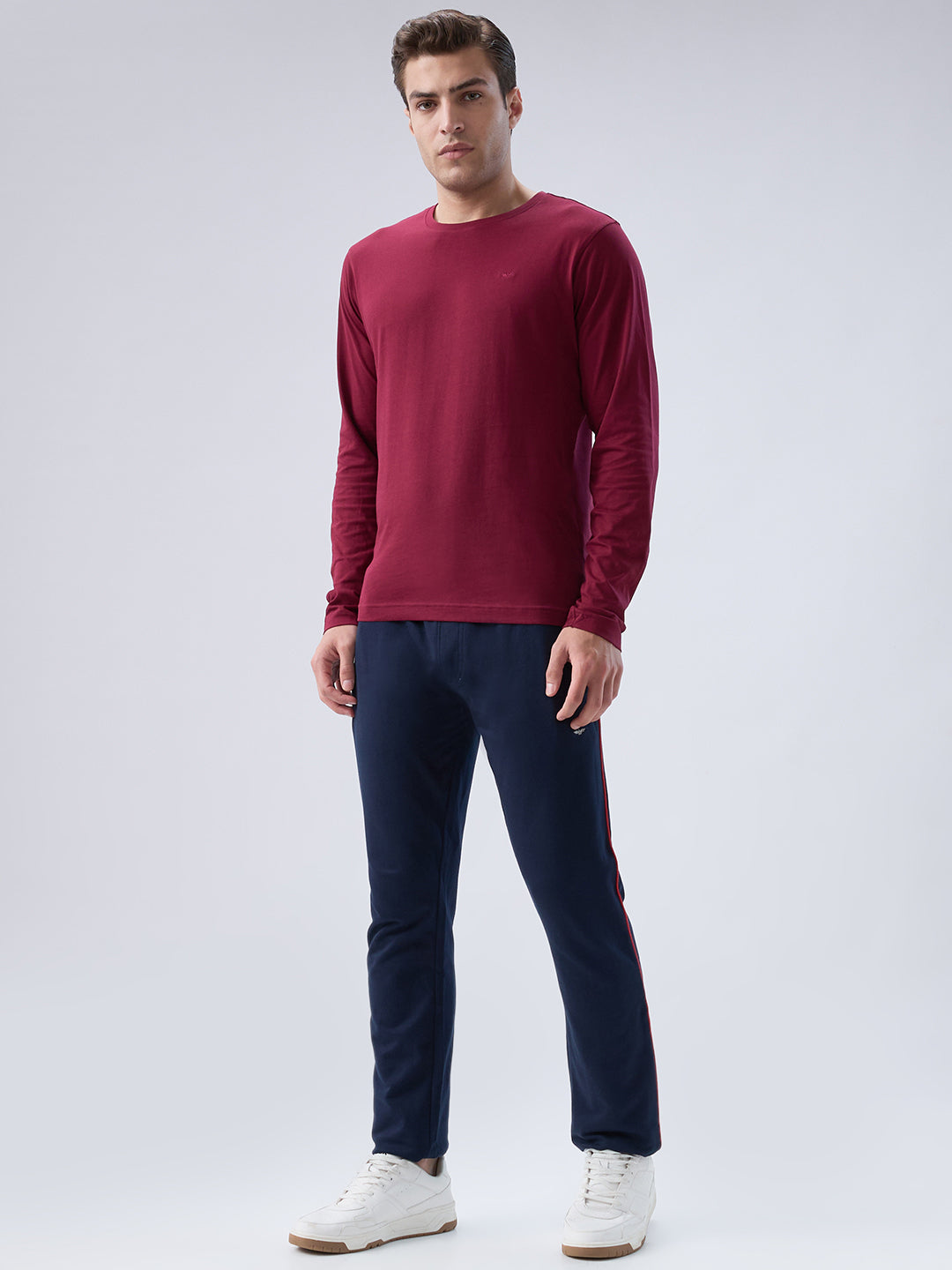 Park Avenue Men Maroon Crew Neck Collar T-Shirt