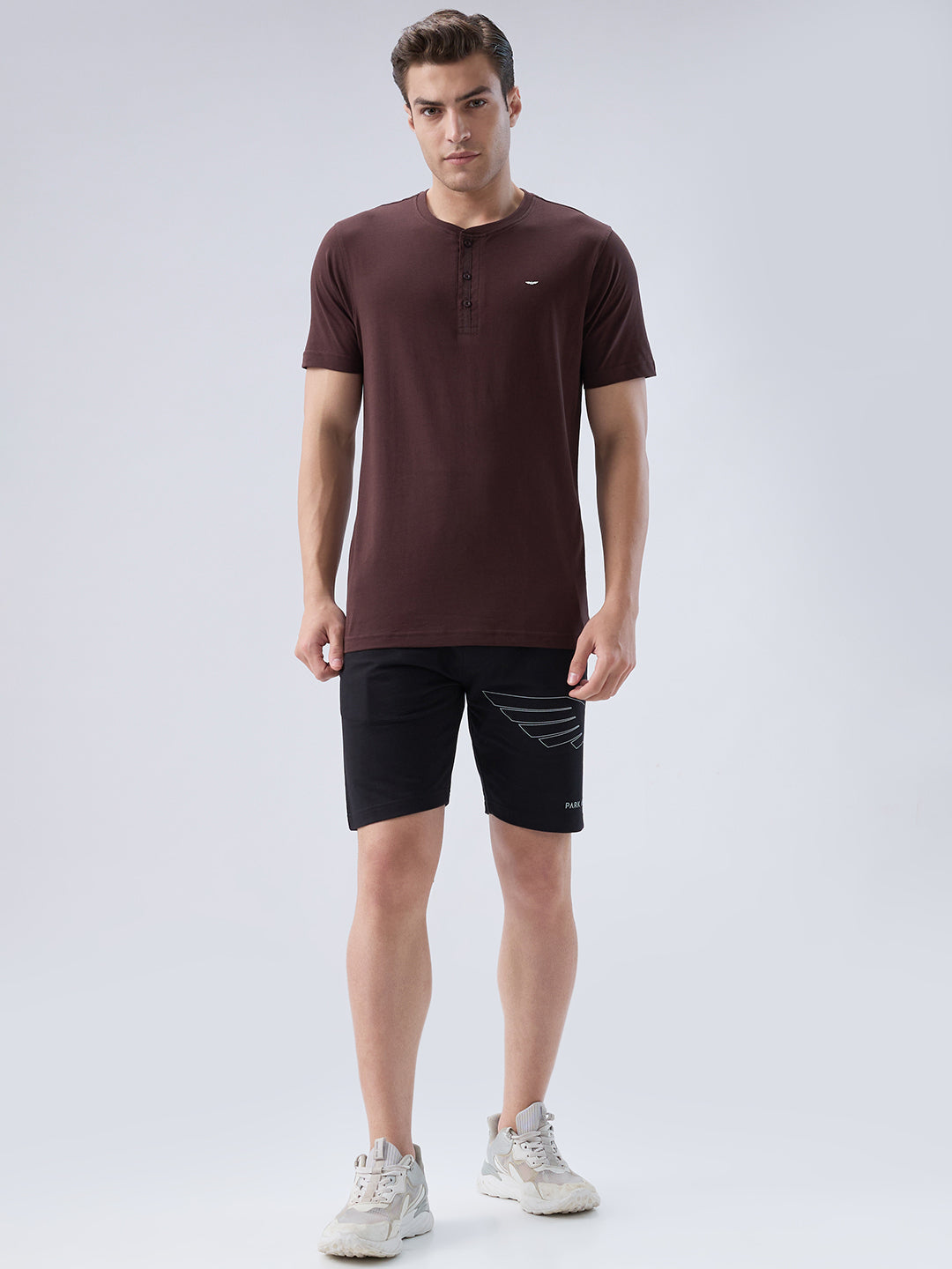 Park Avenue Men Brown Crew Neck Collar T-Shirt