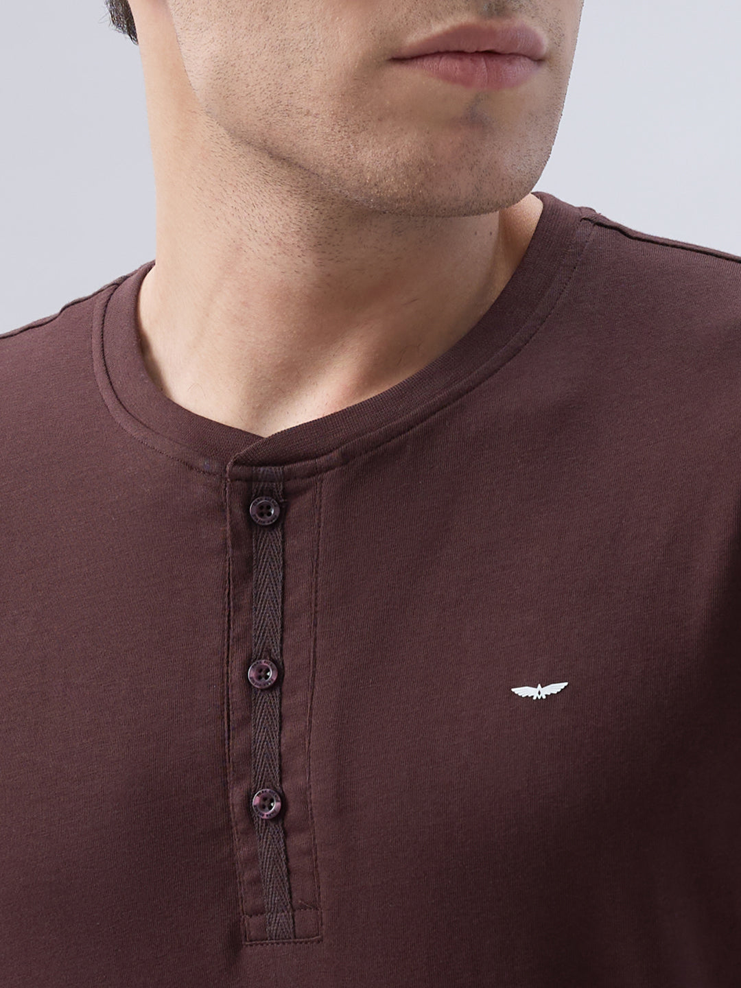 Park Avenue Men Brown Crew Neck Collar T-Shirt