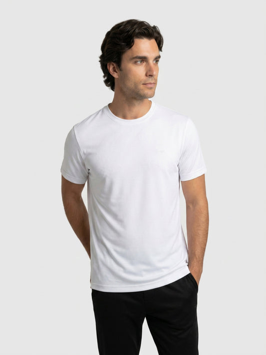 Park Avenue Men White Regular Fit Round Neck Collar T-Shirt