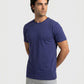Park Avenue Men Blue Regular Fit Round Neck Collar T-Shirt