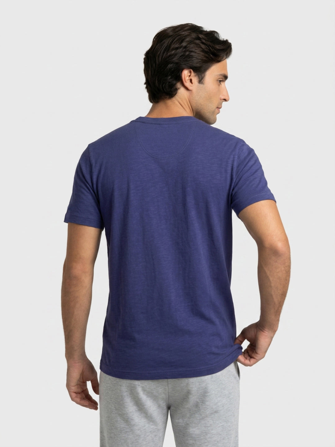 Park Avenue Men Blue Regular Fit Round Neck Collar T-Shirt