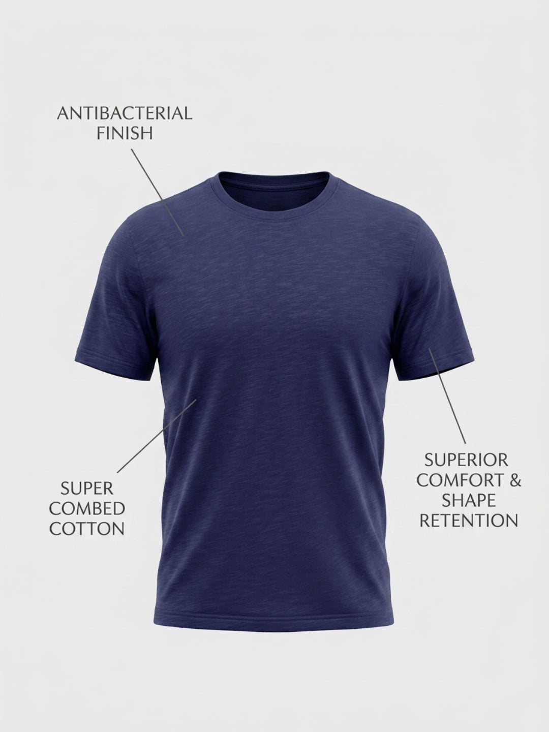 Park Avenue Men Blue Regular Fit Round Neck Collar T-Shirt