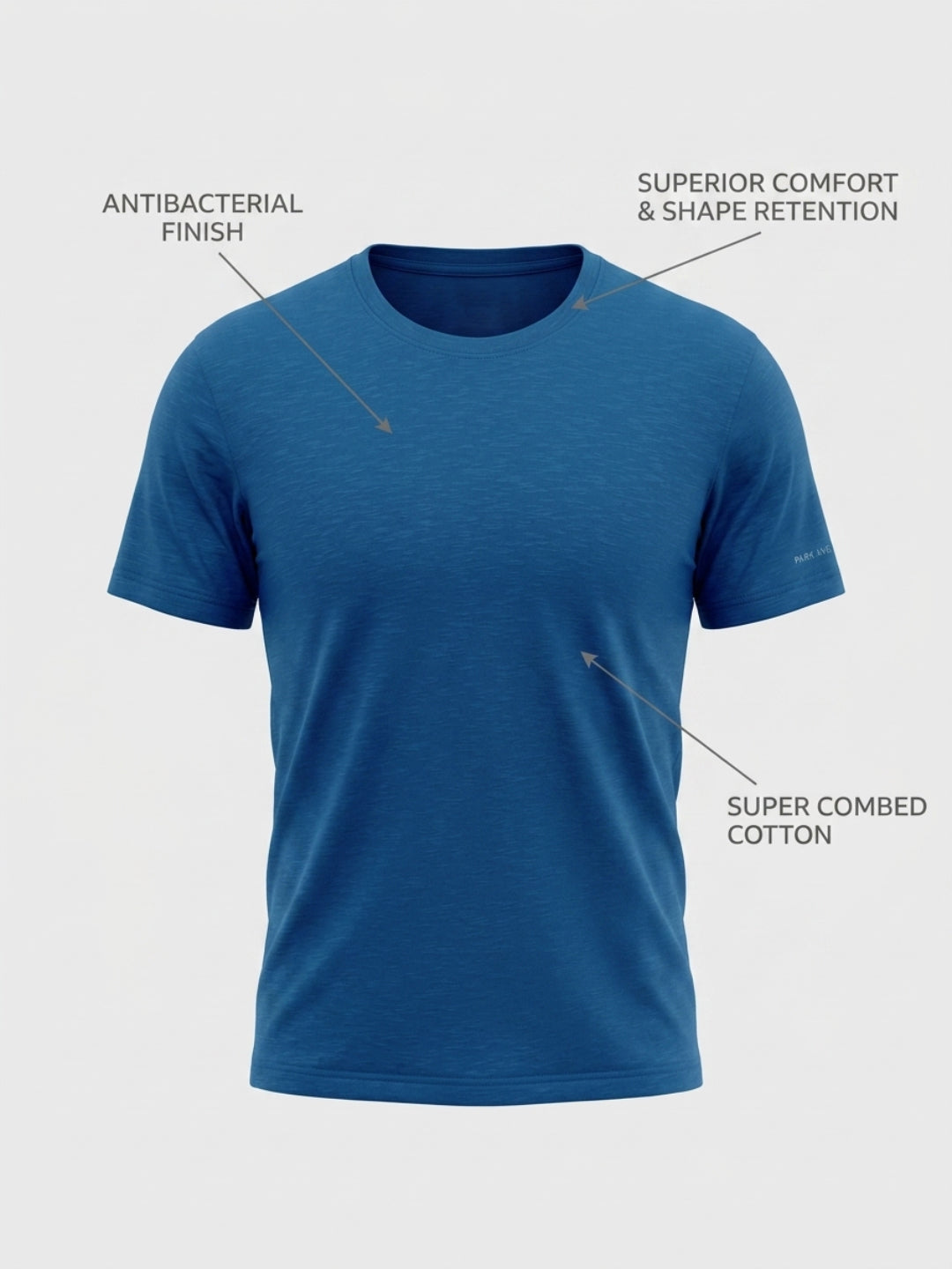 Park Avenue Men Blue Regular Fit Round Neck Collar T-Shirt
