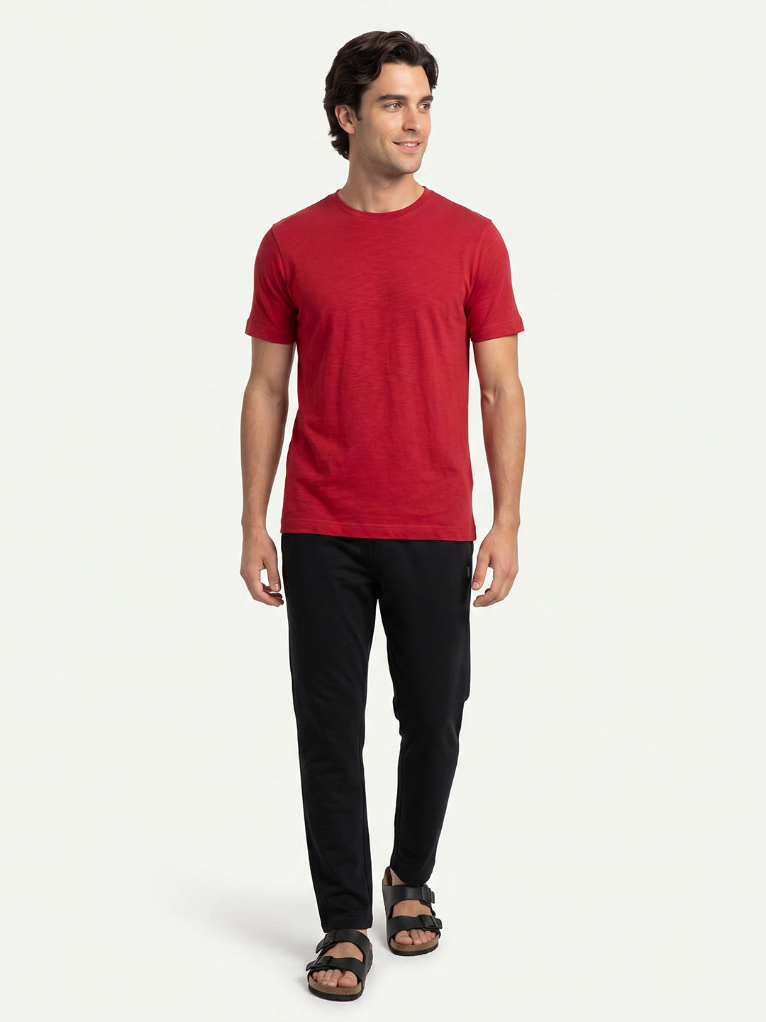 Park Avenue Men Red Regular Fit Round Neck Collar T-Shirt