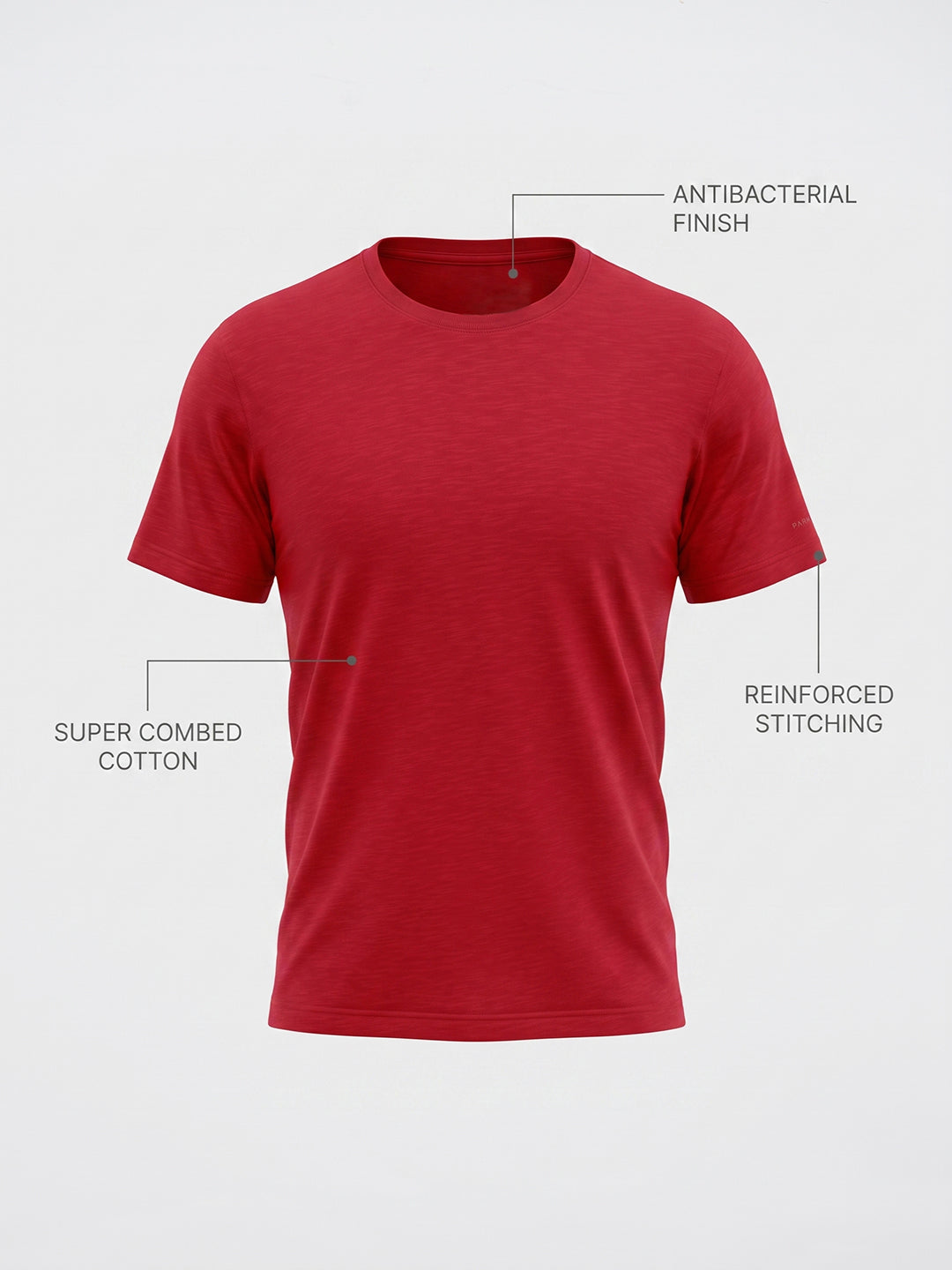 Park Avenue Men Red Regular Fit Round Neck Collar T-Shirt