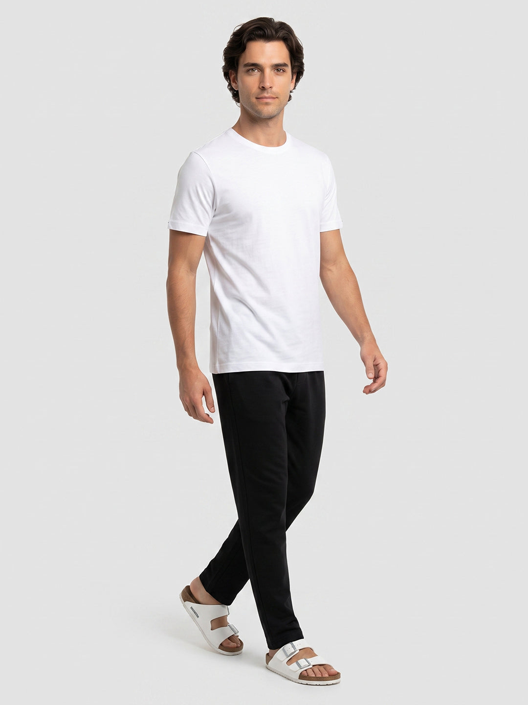 Park Avenue Men White Regular Fit Round Neck Collar T-Shirt