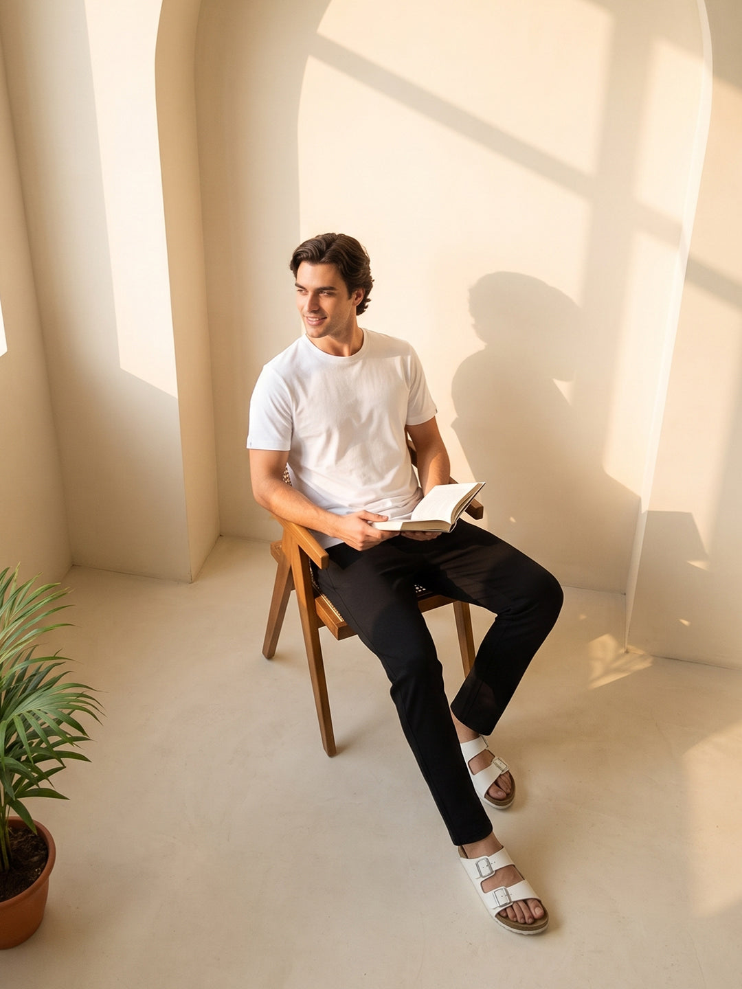 Park Avenue Men White Regular Fit Round Neck Collar T-Shirt