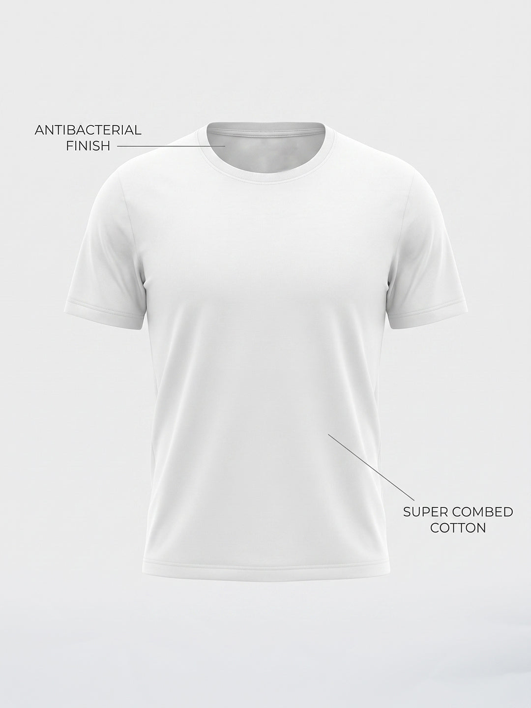 Park Avenue Men White Regular Fit Round Neck Collar T-Shirt