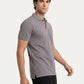 Park Avenue Men Grey Polo Neck Collar T-Shirt