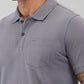Park Avenue Men Grey Polo Neck Collar T-Shirt