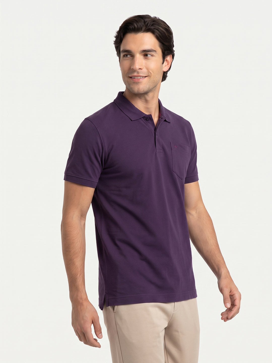 Park Avenue Men Maroon Polo Neck Collar T-Shirt