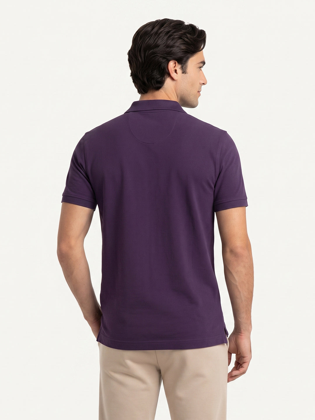 Park Avenue Men Maroon Polo Neck Collar T-Shirt
