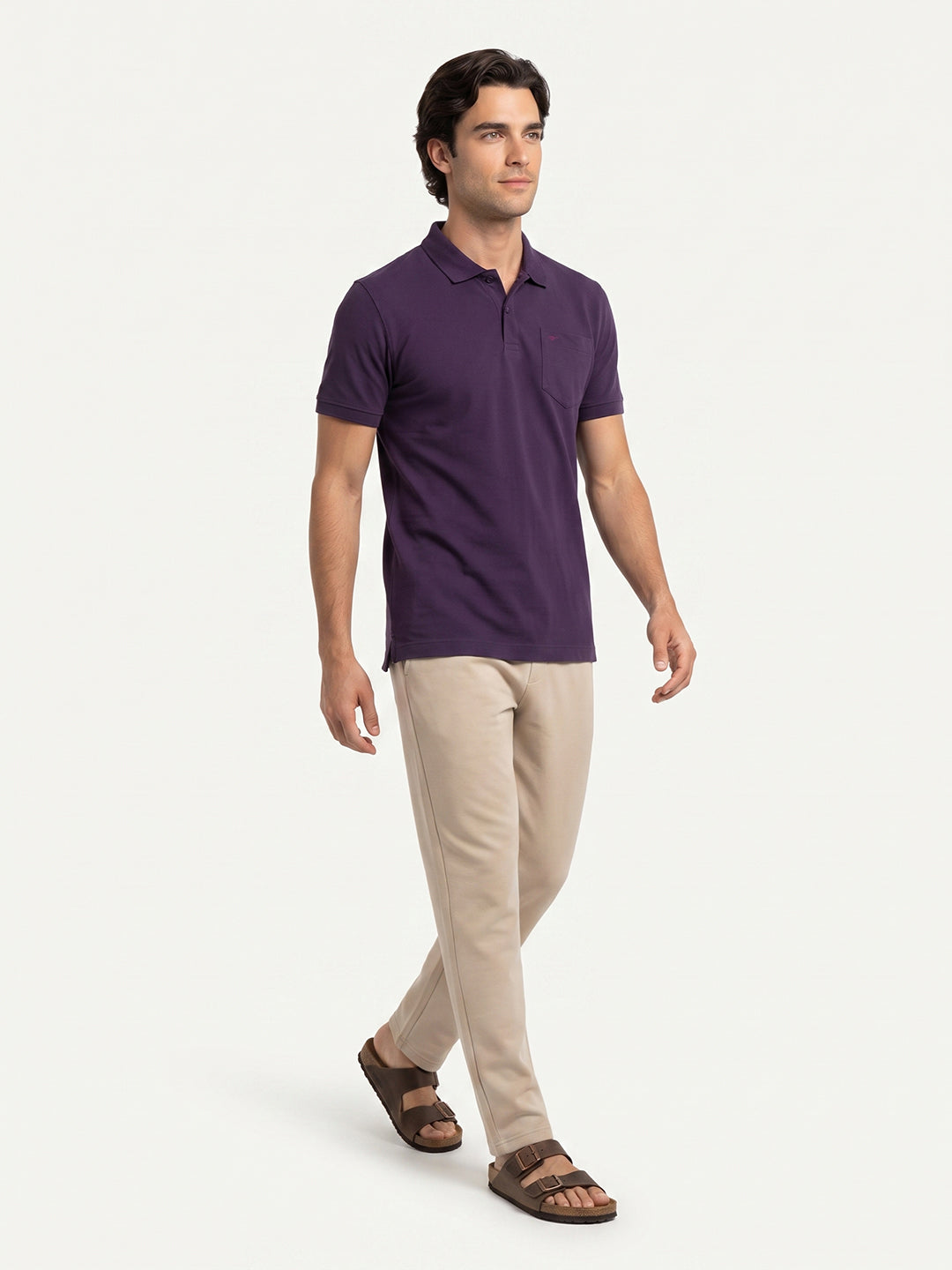 Park Avenue Men Maroon Polo Neck Collar T-Shirt