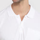 Park Avenue Men White Polo Neck Collar T-Shirt