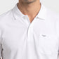Park Avenue Men White Polo Neck Collar T-Shirt
