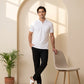 Park Avenue Men White Polo Neck Collar T-Shirt