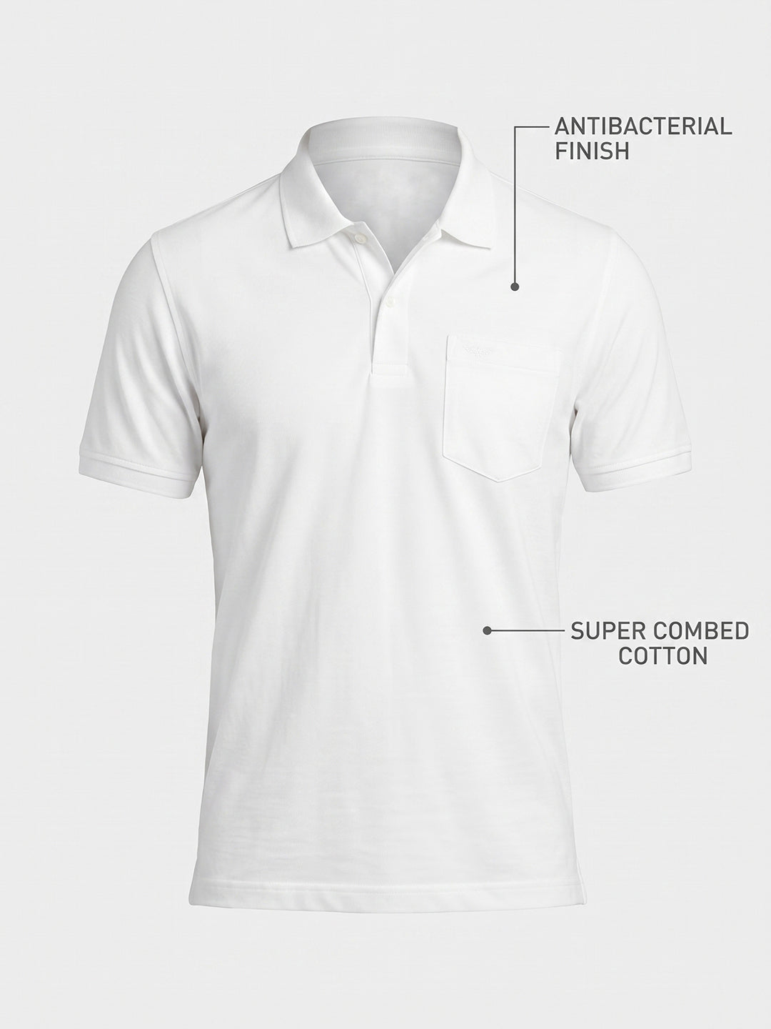 Park Avenue Men White Polo Neck Collar T-Shirt