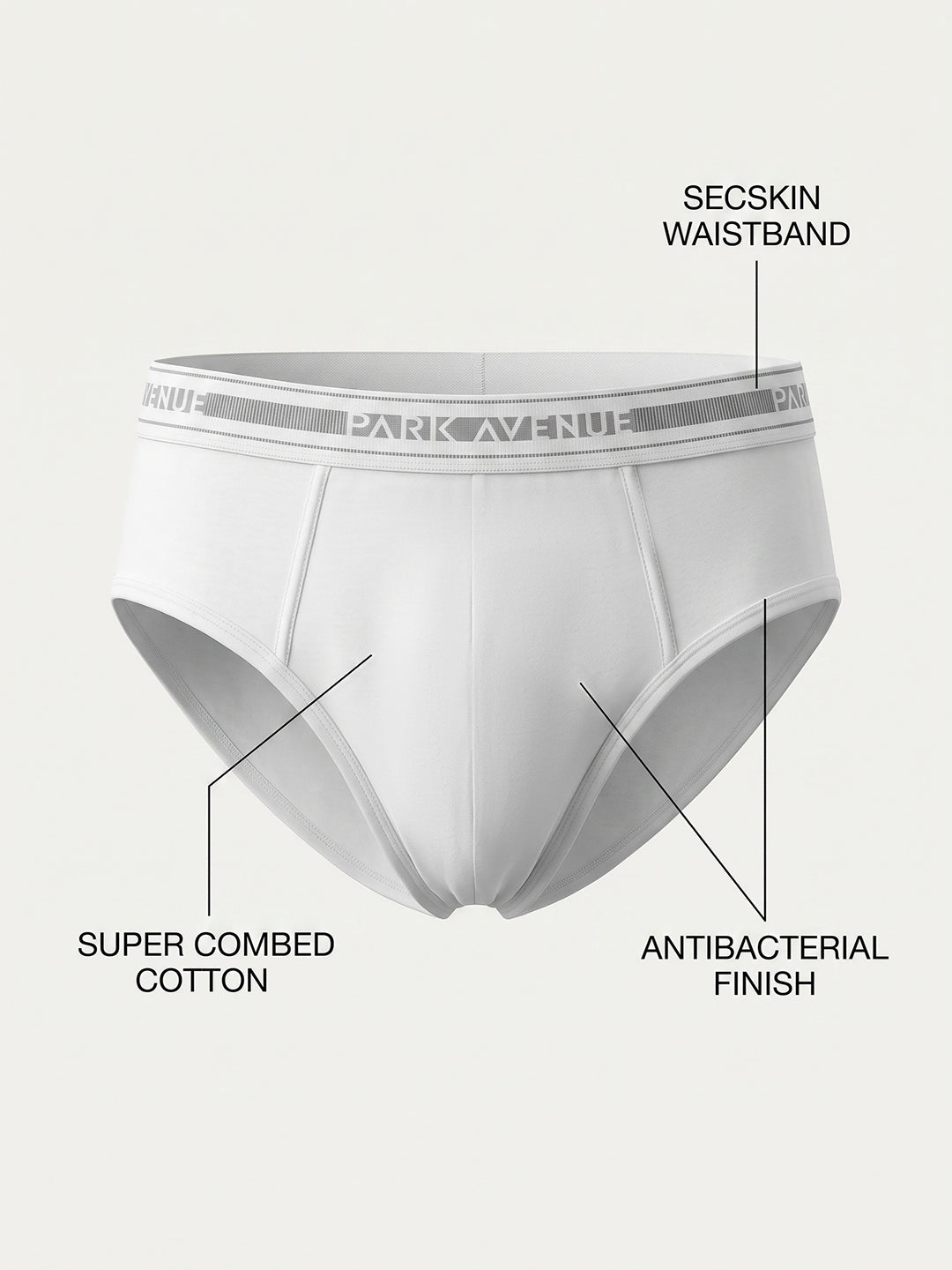 Park Avenue Men White Cotton Brief