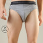 Park Avenue Men Grey Cotton Brief Pack Of 2