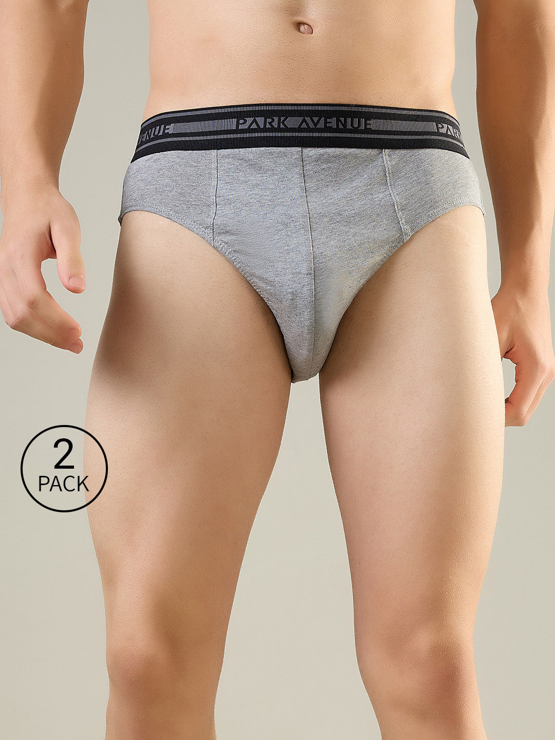 Park Avenue Men Grey Cotton Brief Pack Of 2