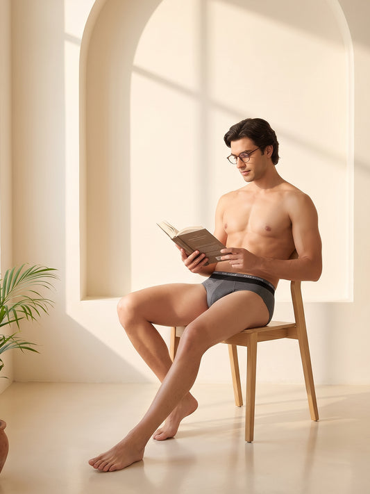 Park Avenue Men Grey Cotton Blend Brief
